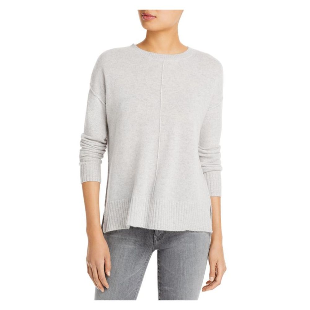 Designer Brand Womens Gray Cashmere Long Sleeve Wear To Work Sweater XXL